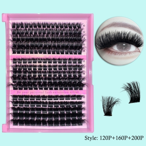 （USA ONLY）(120P+160P+200P) Mega Volume Wispy Clusters 180 clusters,3D curls