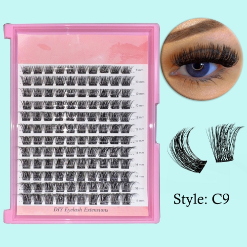 （USA ONLY）C9 DIY Cluster Lashes mixed lengths 8mm-16mm D Curl