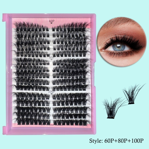 （USA ONLY）(60P+80P+100P) Foxy DIY Clusters mixed ,5D Curls,296 clusters
