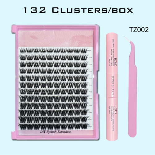 （USA ONLY）TZ002 Invisible Band DIY Cluster Lashes (8mm-16mm mixed) D curl