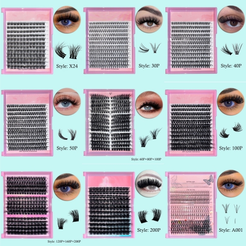 （USA ONLY）20 Pack DIY EYELASH EXTENSIONS (FREE Dhl shipping) excluding Glue Bond/Seal and tweezer