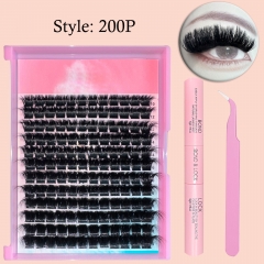 200P Mega Volume DIY Cluster Lashes  (10mm-20mm) super wispy .5D curls KIT