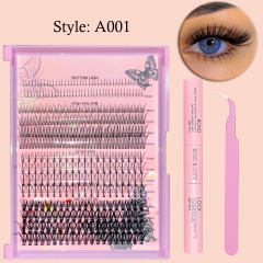 A001 DIY Cluster Lashes 4 into 1 (30p,Spike Lashes,Fishtail Lashes,Bottom Lashes ) KIT