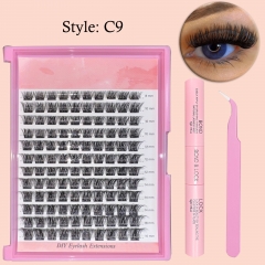 C9 DIY Cluster Lashes mixed lengths 8mm-16mm D Curl KIT