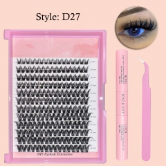 D27 DIY Cluster Lashes (8-16MM, D curls) 96 clusters for nearly 10 pairs eyes KIT