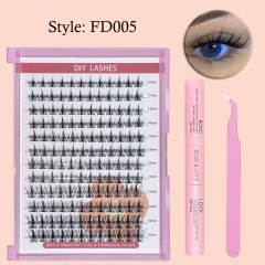 FD005 DIY Cluster Lashes (144 Clusters, D Curl) Spike Lashes KIT