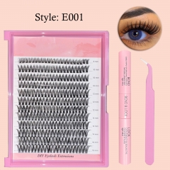 E001 DIY Cluster Lashes (D curl ,8mm-16mm, 120 clusters) KIT