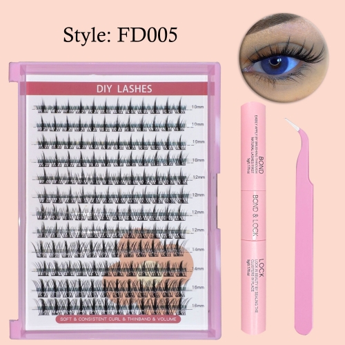 FD005 DIY Cluster Lashes (144 Clusters, D Curl) Spike Lashes