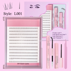 L001 Bottom Cluster Lashes 2 styles mixed Pro Kit