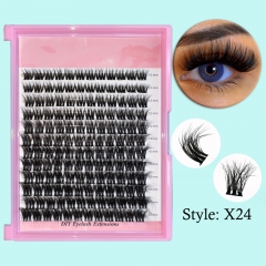 X24 DIY Cluster Lashes 10mm-20mm mixed lengths (120 pieces D curl)