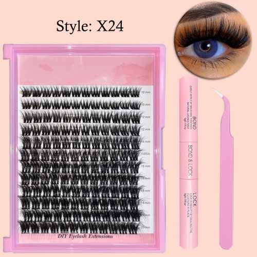 X24 DIY Cluster Lashes  10mm-20mm mixed lengths (120 pieces D curl)