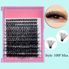 100P MAX DIY Cluster Lashes 3D Curl Lashes (8mm-24mm) Mega Volume
