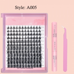 A005 DIY Cluster Lashes with Spikes on mixed lengths 10-20mm D Curls KIT