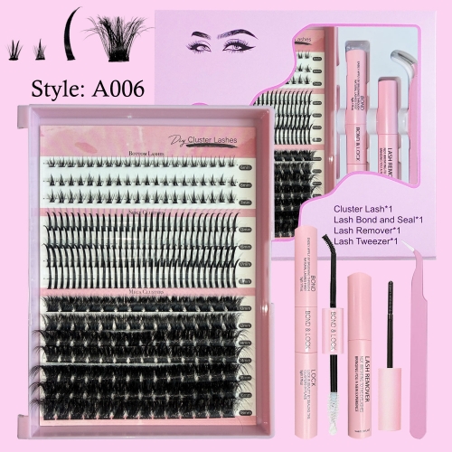 A006 DIY Cluster Lashes 3 styles mixed in 1 box  Mega Cluster  Spike ClusterBottom Cluster
