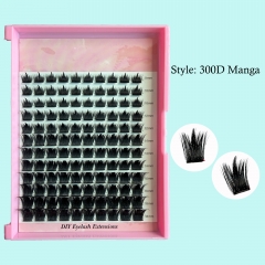 “300D Manga” DIY Cluster Lashes Spike Clusters D Curl 8mm -18mm 120 pcs