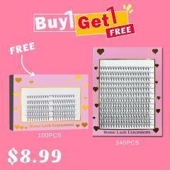 E002 DIY Cluster Lashes D curl (8mm-16mm) Home Lash Extension