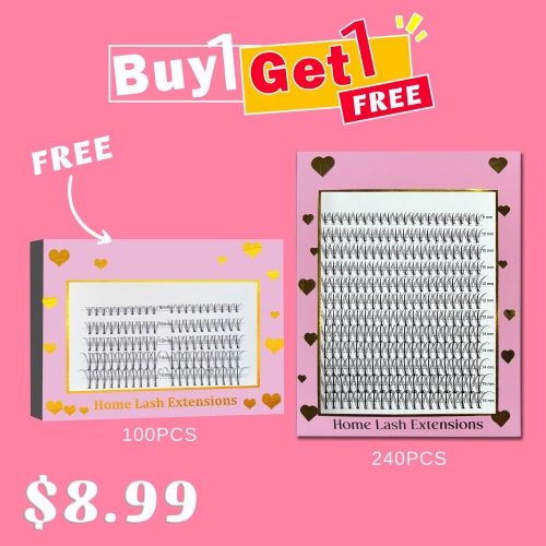 E002 DIY Cluster Lashes D curl (8mm-16mm) Home Lash Extension