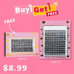 V02 DIY Cluster Lashes 3D curl (8mm-24mm) Home Lash Extension