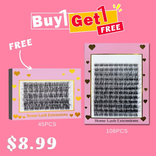 V02 DIY Cluster Lashes 3D curl (8mm-24mm) Home Lash Extension