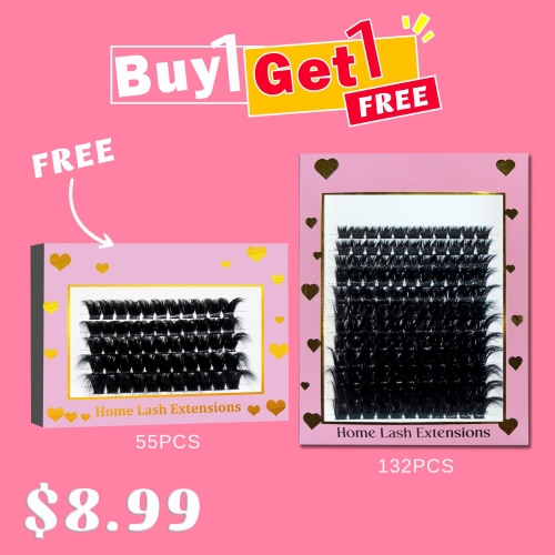 FM17 DIY Cluster Lashes 3D curl (8mm-24mm) Home Lash Extension