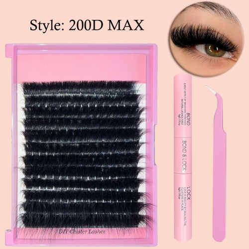 "200D MAX" 14mm-24mm Super Wispy and Curly Mega Volume
