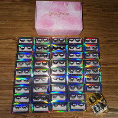 $39.99 Blind Box 40 pairs Silk Vegan Lashes including 2 Luxury Metal Mirror Box