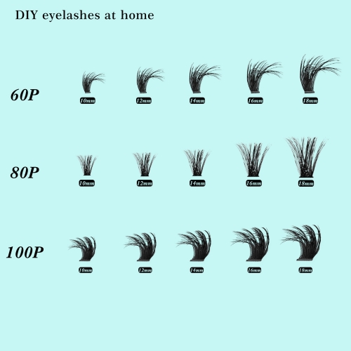 （USA ONLY）(60P+80P+100P) Wispy Cluster Lashes mixed,5D Curls, Mega Volume,Super soft and smooth