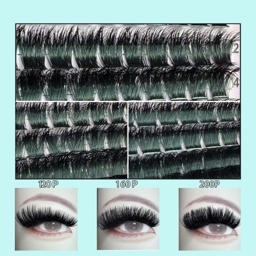 （USA ONLY）(120P+160P+200P) Mega Volume Wispy Clusters 180 clusters,3D curls