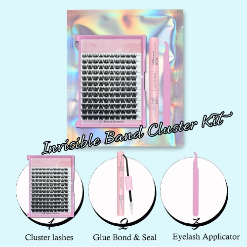 （USA ONLY）TZ002 Invisible Band DIY Cluster Lashes (8mm-16mm mixed) D curl