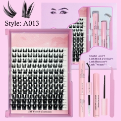 “A013”PRO Kit  Clear Band Bunny Cluster Lashes Anime Look 8mm-18mm