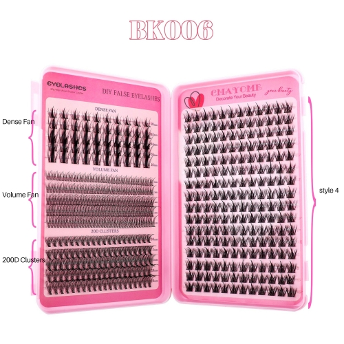 BK006 DIY Cluster Eyelash Book 4 styles mixed