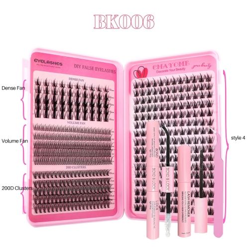 BK006 DIY Cluster Eyelash Book 4 styles mixed