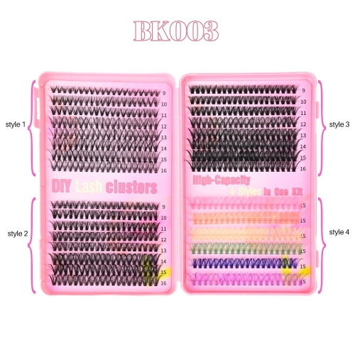 BK003 DIY Cluster Eyelash Book 4 styles mixed
