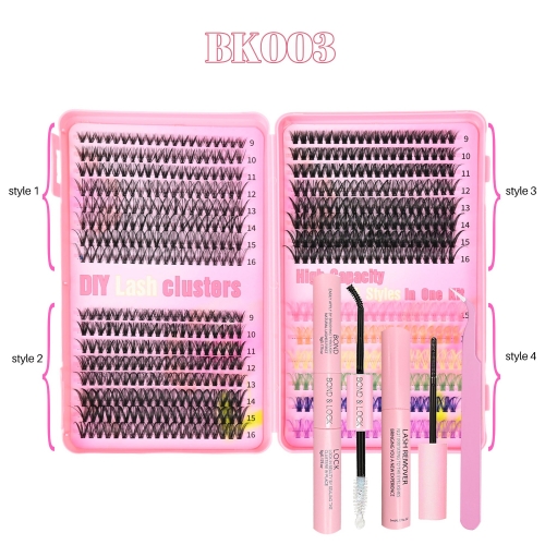 BK003 DIY Cluster Eyelash Book 4 styles mixed