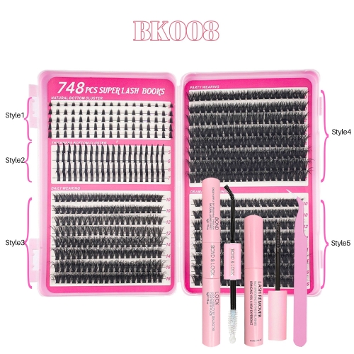 BK008 DIY Cluster Eyelash Book 5 styles mixed