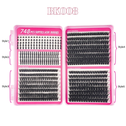 BK008 DIY Cluster Eyelash Book 5 styles mixed