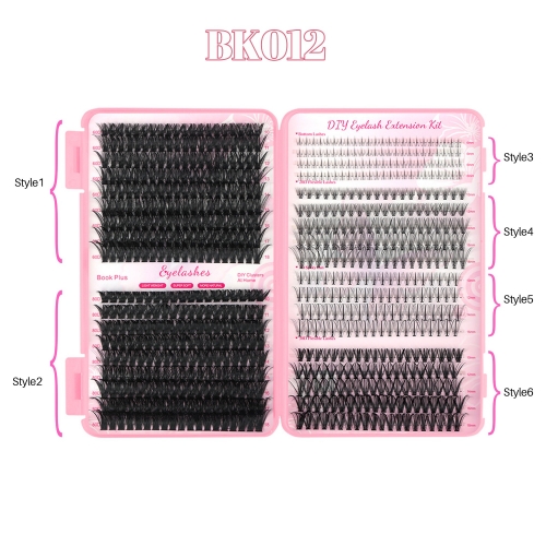 BK012 DIY Cluster Eyelash Book 6 styles mixed