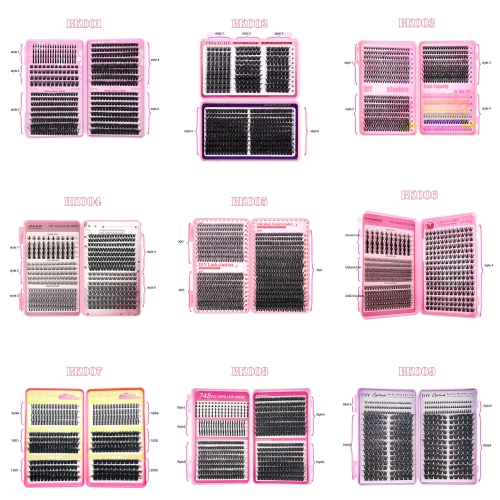 10 Pack DIY Eyelash Books (Excluding Bond,Remover,Tweezer)
