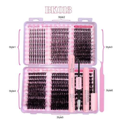 BK013 DIY Cluster Eyelash Book 6 styles mixed