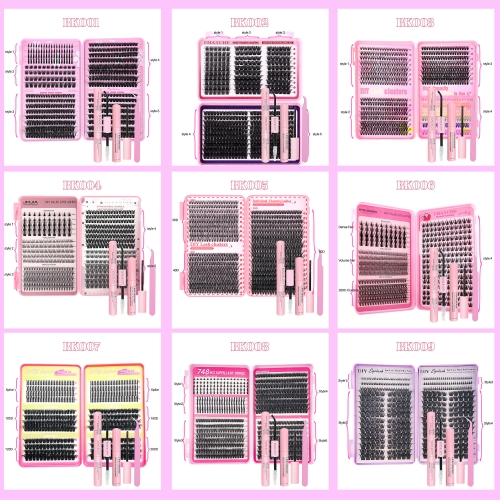 30 Pack DIY Eyelash Book KIT (Including Bond,Remover,Tweezer)