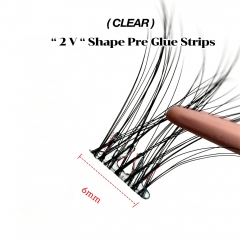 CLEAR“2 V” Pre Glue Strips for Clusters