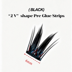 BLACK “2 V” Pre Glue Strips for Clusters