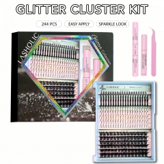 "Glitter Collection" 5 Glitter Colors & Spikes & MEGA Cluster Kit