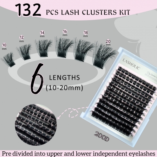 "200D" Ultra Volume Wispy Cluster Kit