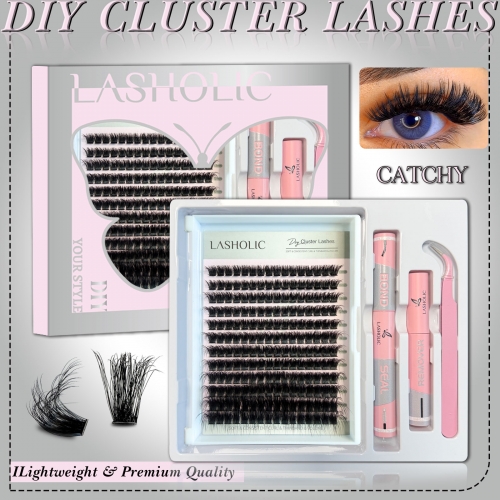 "Catchy" 100D MEGA Volume Wispy Cluster Kit