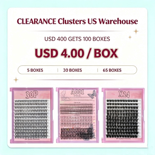 USD400 gets 100 boxes Clusters (USD4.00/box)