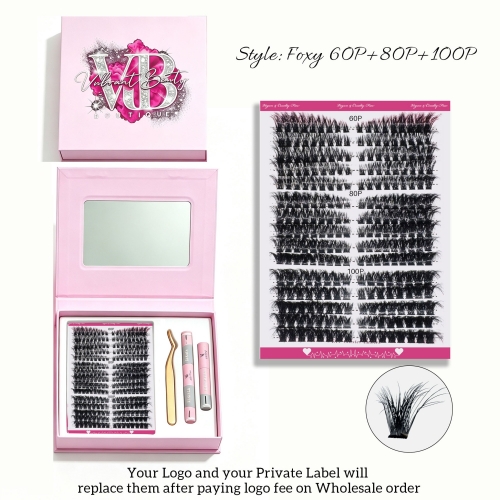“Foxy 60P+80P+100P” Wispy Clusters 8mm to 16mm
