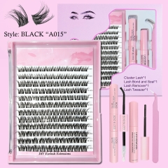 BLACK “A015”PRO Kit Thin Band Wispy Natural Soft Clusters