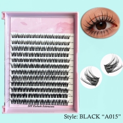 BLACK “A015” Thin Band Wispy Natural Soft Clusters