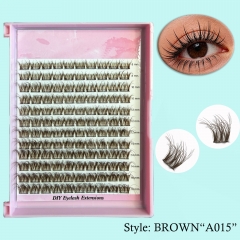 BROWN“A015” Thin Band Wispy Natural Soft Clusters